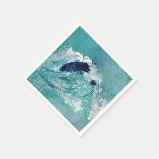 Serviette En Papier Sublimation d'onde | Eau marémotrice bleu-vert (Coin)