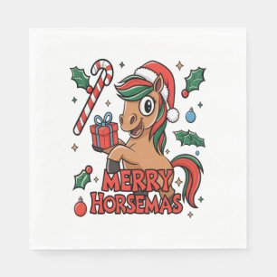 Serviette En Papier Sublimation drôle de cheval, joyeux Horsemas