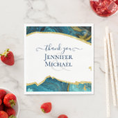 Serviette En Papier Sublime Emerald Gold AGATE Mariage (En situation)