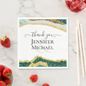 Serviette En Papier Sublime Emerald Green Gold Mariage (En situation)