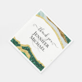 Serviette En Papier Sublime Emerald Green Gold Mariage (Coin)
