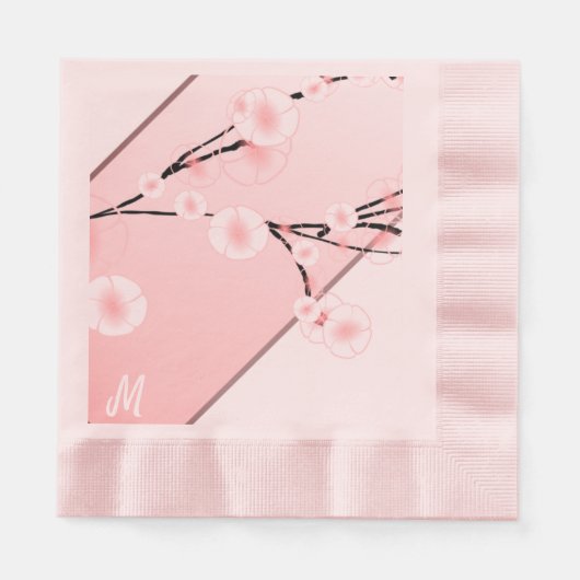 Serviette En Papier Subtle Spring Blossom - monogrammed (Devant)