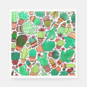 Serviette En Papier Succulent Cactus Pots Plante Vert Cactus Jardin (Devant)