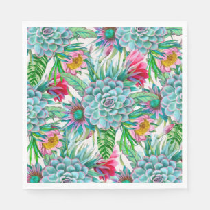 Serviette En Papier Succulent jardin tropical