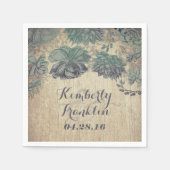 Serviette En Papier succulent mariage rustique (Devant)