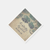 Serviette En Papier succulent mariage rustique (Coin)
