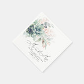 Serviette En Papier Succulent Rose Gold Greenery Elegant Boho Mariage (Coin)