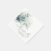 Serviette En Papier Succulent Verdure argent Élégant Mariage Boho (Coin)