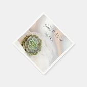 Serviette En Papier Succulent vert sur Mariage blanc (Coin)