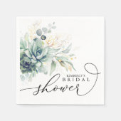 Serviette En Papier Succulentes verdure Élégant Baby Shower / Mariage (Devant)