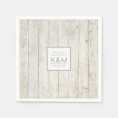 Serviette En Papier Succulents et Mariage de bois rustique ID515 (Devant)