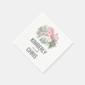 Serviette En Papier Succulents et Mariage de bouquet rose (Coin)