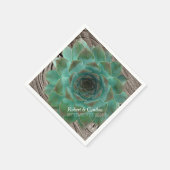 Serviette En Papier Succulents et Mariage de papier bois (Coin)