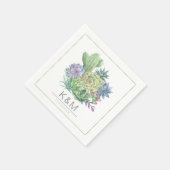 Serviette En Papier Succulents et Mariage étincelant ID515 (Coin)