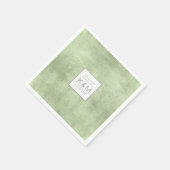Serviette En Papier Succulents et Mariage étincelant vert ID515 (Coin)