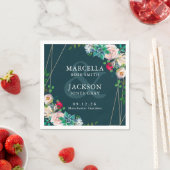 Serviette En Papier Succulents et Mariage Gold Chic (En situation)