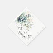 Serviette En Papier Succulents Gold Green Elegant Boho Mariage (Coin)