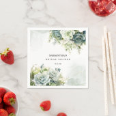 Serviette En Papier Succulents, rose et Fête des mariées verdoyante (En situation)