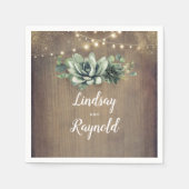 Serviette En Papier Succulents rustiques Mariage de verdure (Devant)