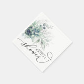 Serviette En Papier Succulents Verdure Élégant Baby Shower / Mariage N (Coin)
