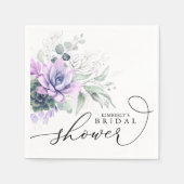 Serviette En Papier Succulents Verdure Élégante Mariée / Baby shower (Devant)