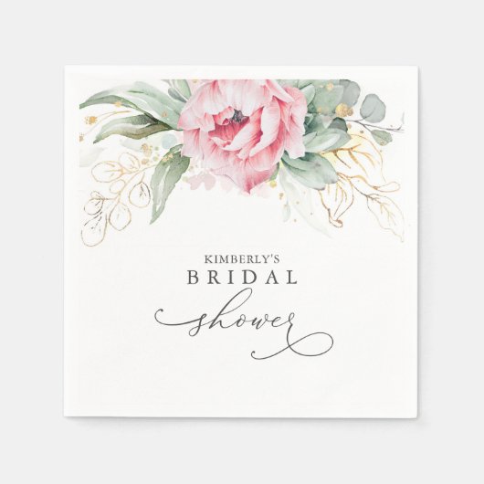 Serviette En Papier Succulents Verdure Élégante Mariée / Baby shower (Devant)