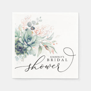 Serviette En Papier Succulents Verdure Élégante Mariée / Baby shower N
