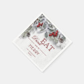 Serviette En Papier Succursale Mistletoe Rustique Joyeux Noël (Coin)