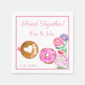 Serviette En Papier Sucer Ensemble La Donut Rose Avec Latte (Devant)