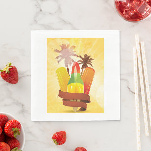 Serviette En Papier Sucette Tropicale d'Été et Palmiers