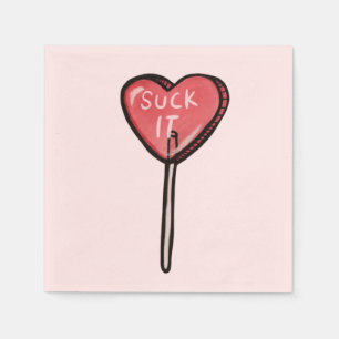 Serviette En Papier Suck it Anti Valentine Heart Sucker
