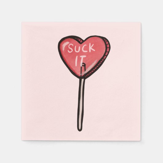 Serviette En Papier Suck it Anti Valentine Heart Sucker (Devant)