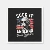 Serviette En Papier Suck It England 4 juillet George Washington 1776 (Devant)