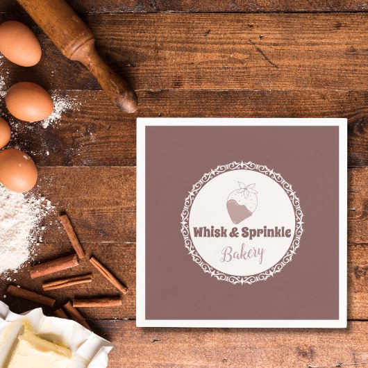 Serviette En Papier Sucre Boulangerie Boutique Gâteaux Sur Mesure Choc