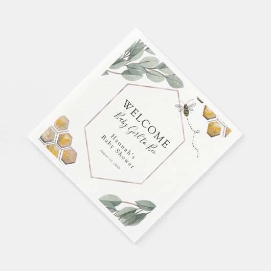 Serviette En Papier Sucré comme peut Baby shower Eucalyptus (Coin)