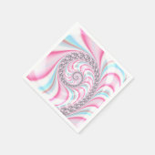 Serviette En Papier Sucre de canne bleu rose pastel Spiral Fractal (Coin)