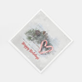 Serviette En Papier Sucre de canne Coeur et pin (Coin)