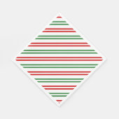 Serviette En Papier Sucre de canne Noël rayures Rouge Vert (Coin)
