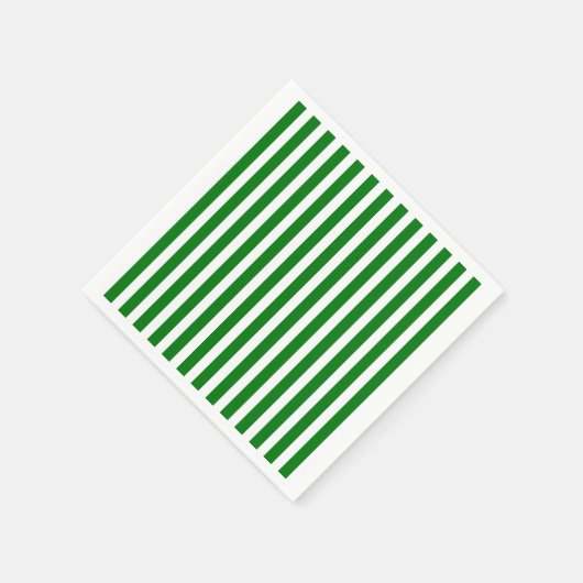 Serviette En Papier Sucre de canne rayures dans Noël Vert & Blanche Ne (Coin)
