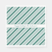 Serviette En Papier Sucre de canne Vacances de Noël Vert rayé (Devant)