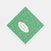 Serviette En Papier Sucre de canne vert classique et flocons de neige (Coin)
