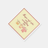 Serviette En Papier Sucre et épices Baby shower jaune et rose (Coin)