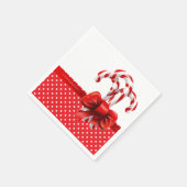 Serviette En Papier Sucres de canne de Noël Bow avec points rouges et  (Coin)