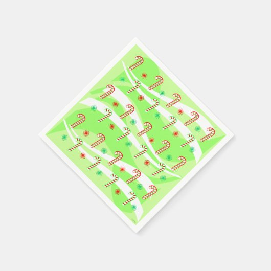 Serviette En Papier Sucres de canne de Noël modernes design (Coin)