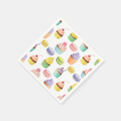 Serviette En Papier Sucres motifs cupcakes et macarons (Coin)