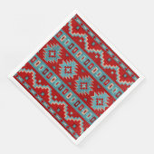 Serviette En Papier Sud-Ouest Mesas Turquoise & Rouge (Coin)