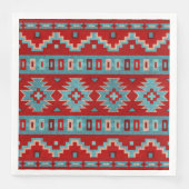 Serviette En Papier Sud-Ouest Mesas Turquoise & Rouge (Devant)
