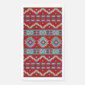 Serviette En Papier Sud-Ouest Mesas Turquoise & Rouge (Devant)