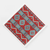 Serviette En Papier Sud-Ouest Mesas Turquoise & Rouge (Coin)