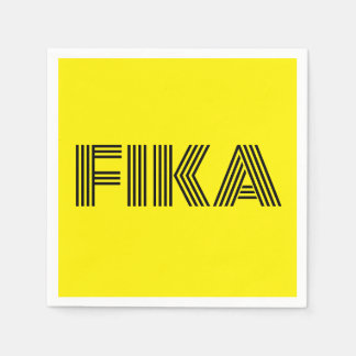 Serviette En Papier Suédois Fika Jaune et Noir